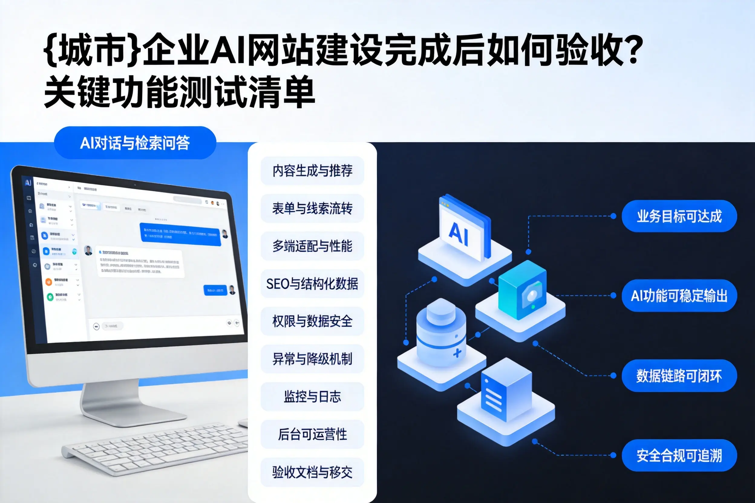 哈密企业AI网站建设完成后如何验收？关键功能测试清单