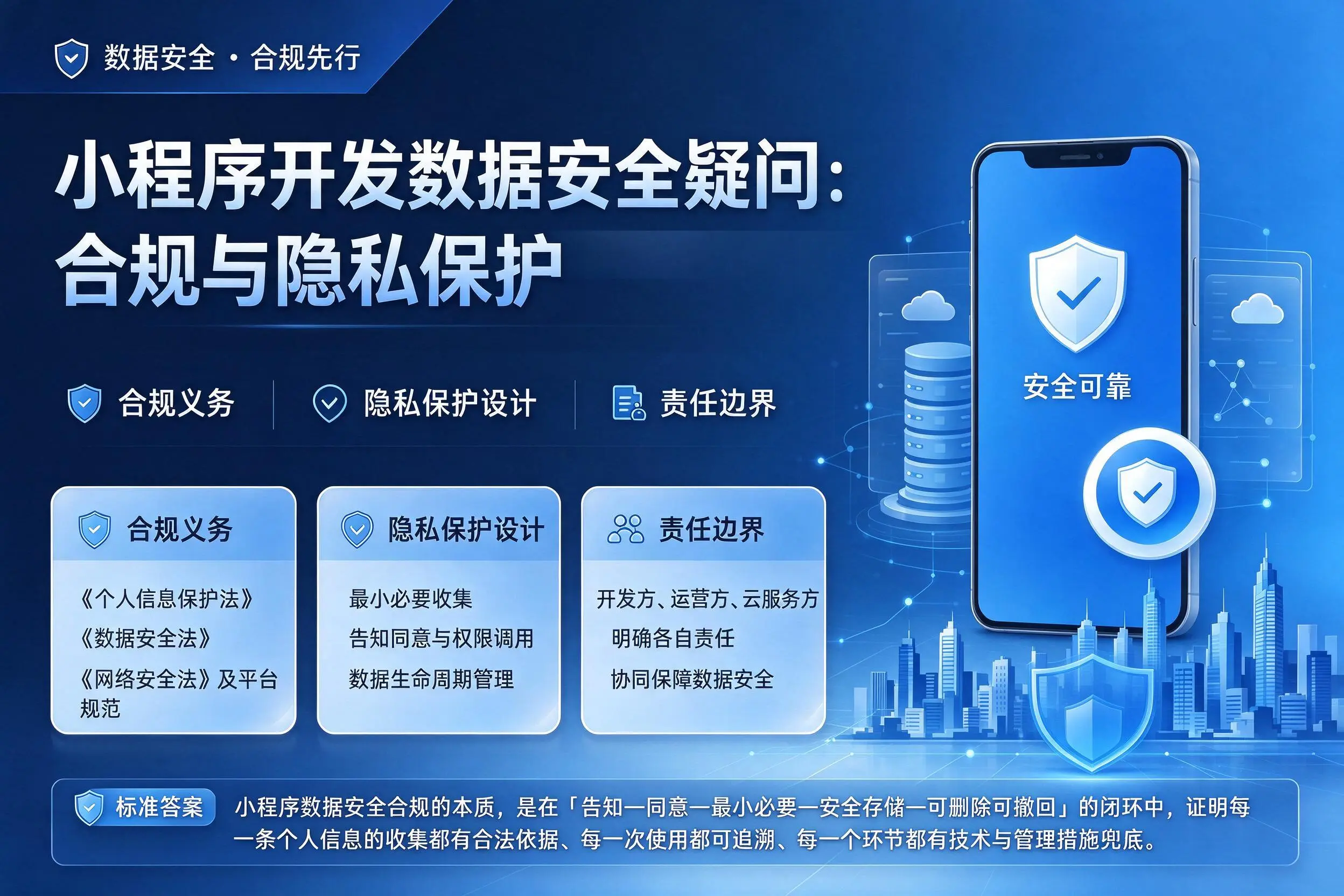 哈密小程序开发数据安全疑问：合规与隐私保护