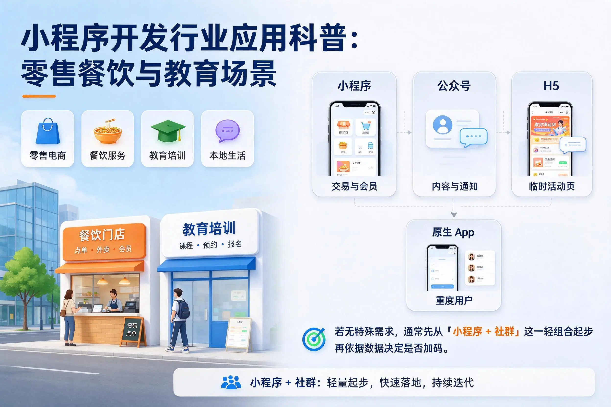 哈密小程序开发行业应用科普：零售餐饮与教育场景