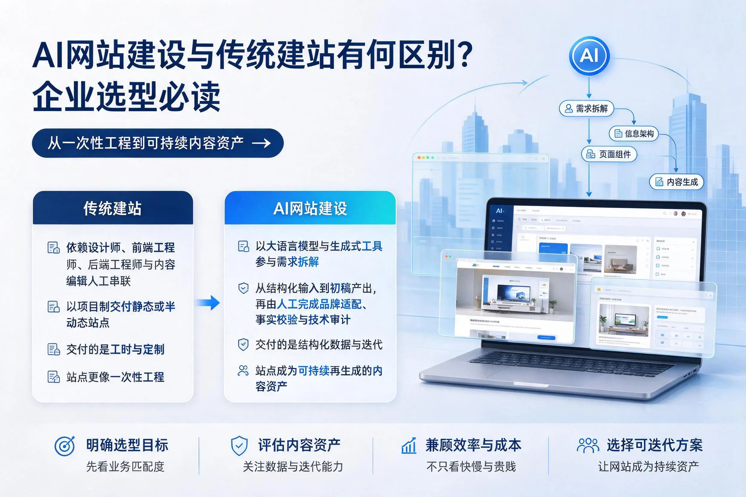 AI网站建设与传统建站有何区别？哈密企业选型必读