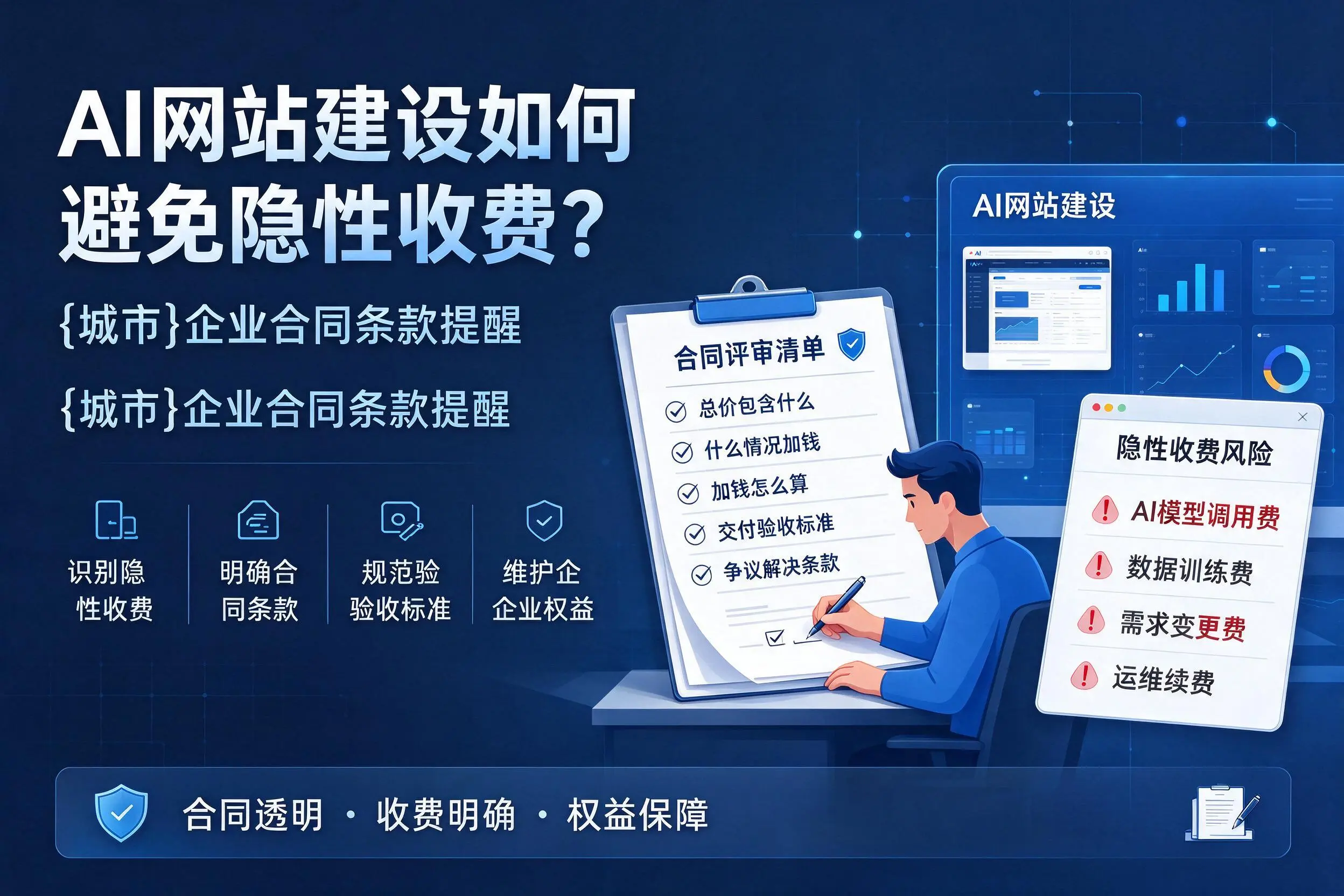 AI网站建设如何避免隐性收费？哈密企业合同条款提醒